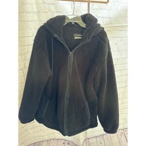 Original Use Black‎ Sherpa Zip Up Hoodie Jacket Warm Cozy Comfy L